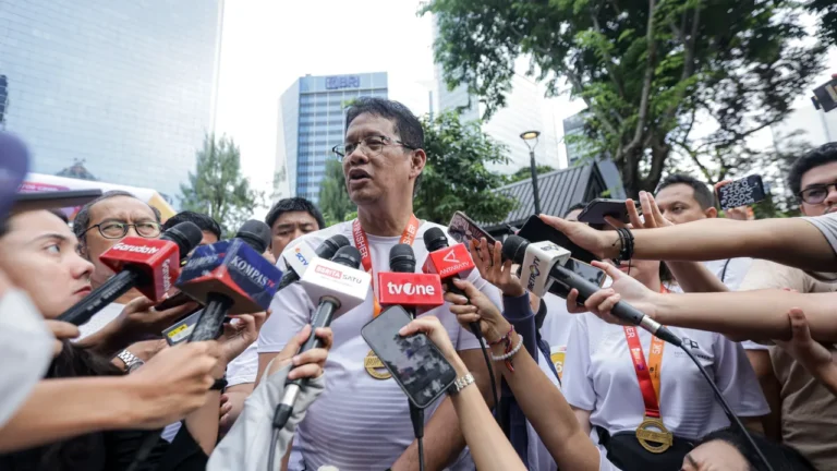 menkeu purbaya di acara Run for Good Journalism 2025